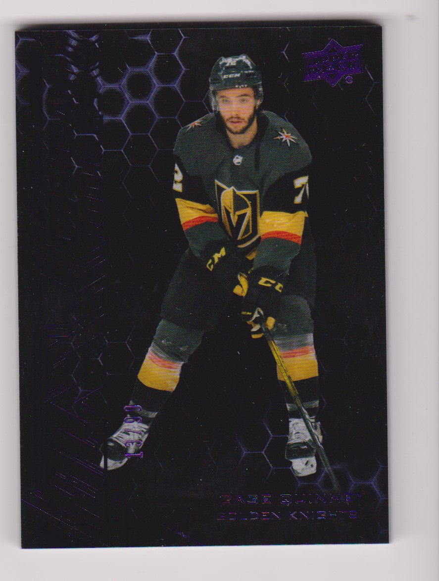 2020-21 UD Black Obsidian Rookies Purple #33 Gage Quinney 13/99 (image for) 2020-21 UD Black Obsidian Rookies Purple #33 Gage Quinney 13/99